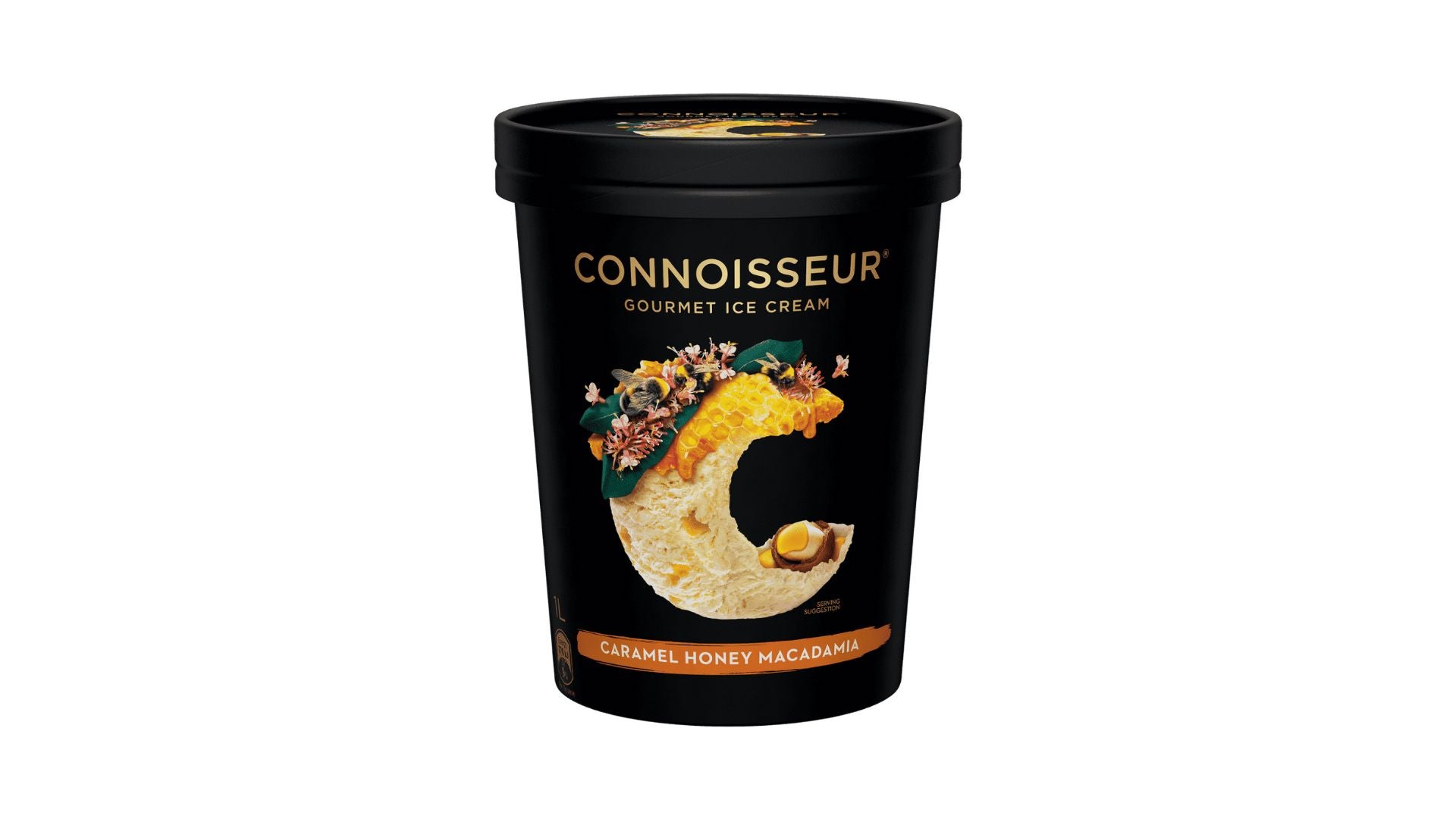 Connoisseur Caramel Honey Macadamia Ice Cream 1L