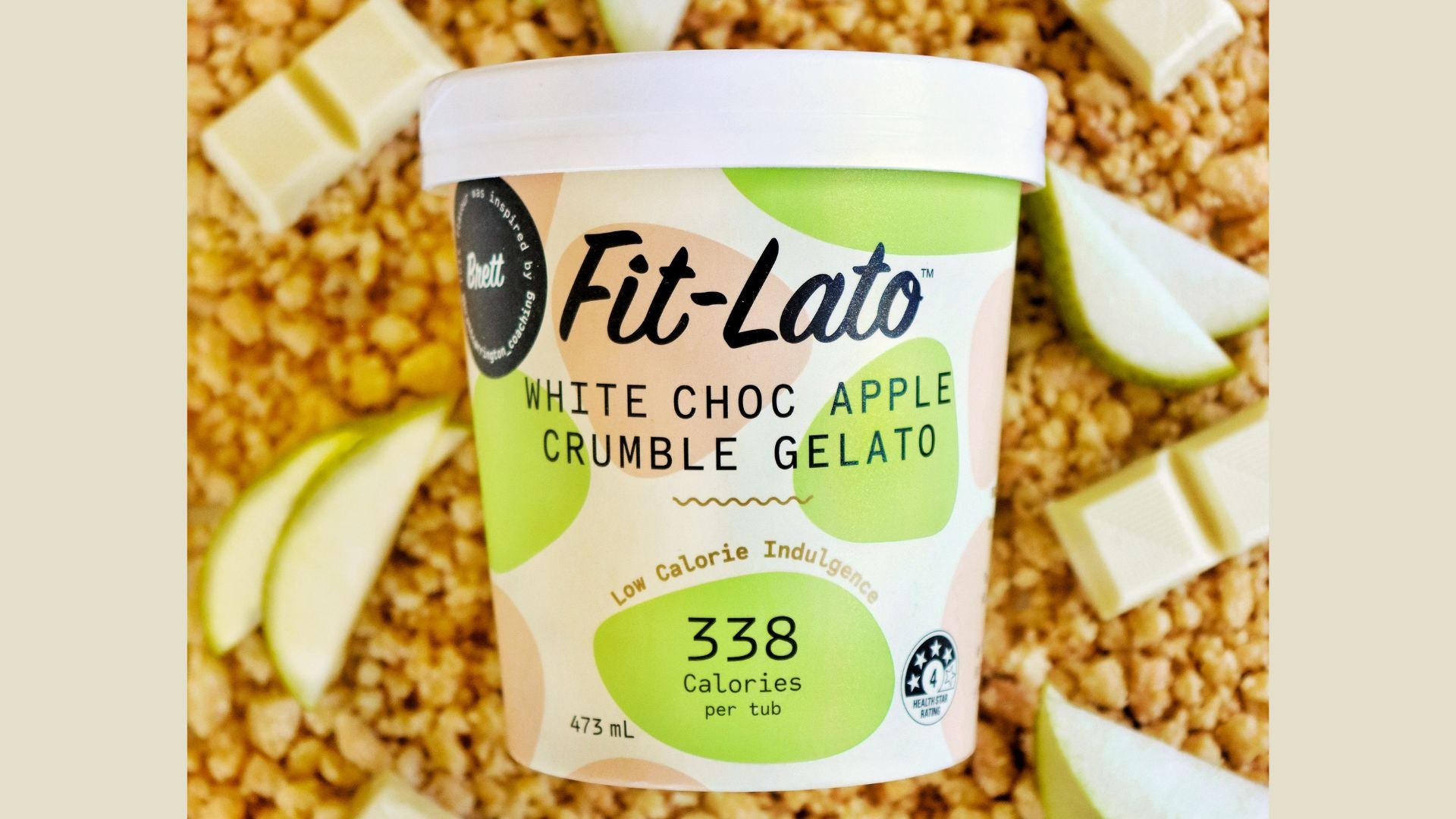 Fit-Lato White Choc Apple Crumble Gelato 473ml