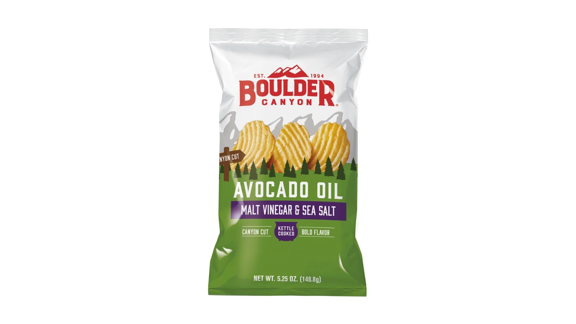 Boulder Potato Chips Avocado Oil Malt Vinegar & Sea Salt 149g