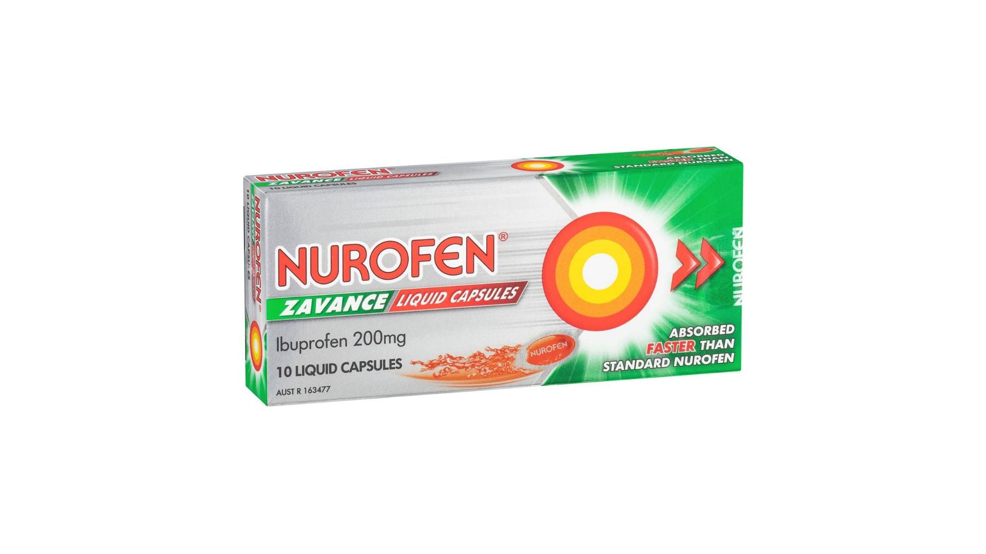 Nurofen Zavance Fast Pain Relief Liquid Capsules Ibuprofen 10pk