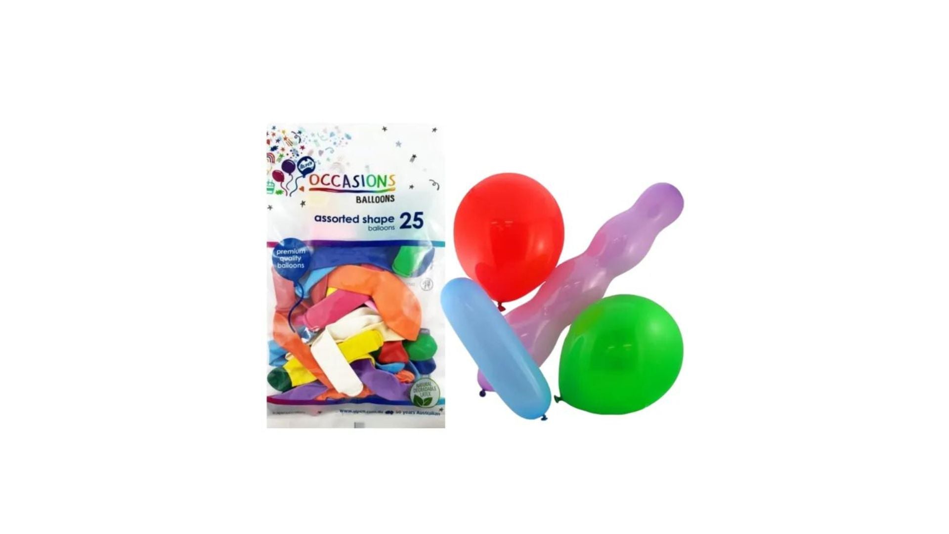 Assorted Shape Balloons 25 pk