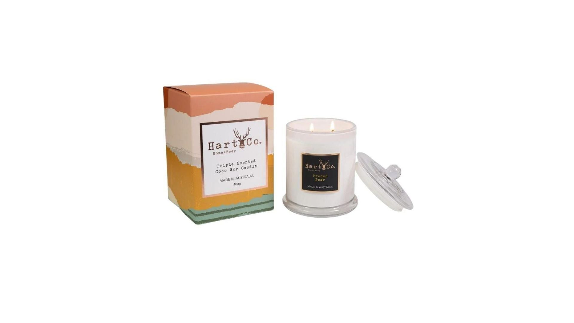 Hart Co. French Pear Large Double Wick Scented Candle 400g